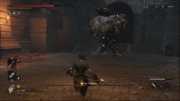 A good idea is to provoke the boss to jump while keeping him at a distance - Lies of P: How to defeat the Door Guardian boss? - Main - Lies of P Guide