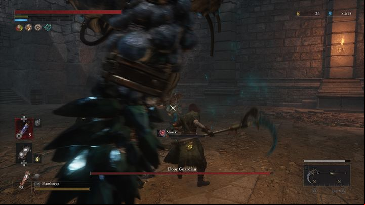 It is important to to approach him from the side and get behind his back - Lies of P: How to defeat the Door Guardian boss? - Main - Lies of P Guide