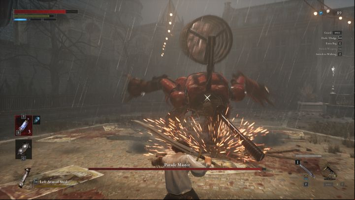 Another feature of his moveset is an attack with a rod situated on his head - Lies of P: How to beat Parade Master boss? - Main - Lies of P Guide