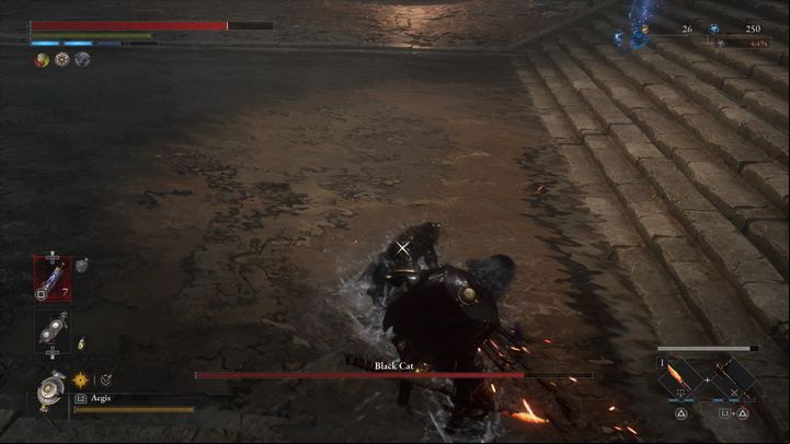 The boss can also sometimes perform a long-range thrust with his weapon - Lies of P: How to defeat the Black Cat boss? - Sidebars - Lies of P Guide