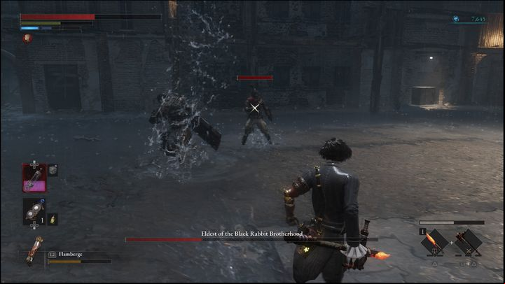 After depleting about 40% of the boss's HP, the last of the brotherhood, who fights with a sword, will appear - Lies of P: How to defeat the Eldest of the Black Rabbit Brotherhood boss? - Main - Lies of P Guide