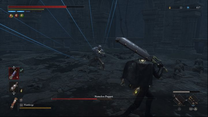 to hit a few times with quick attacks or one charged one after Nameless Puppet finishes its combinations - Lies of P: How to defeat Nameless Puppet boss? - Sidebars - Lies of P Guide