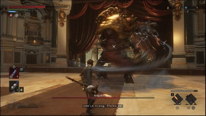 The boss can also attack twice with his hands - Lies of P: How to defeat the Puppet King / Romeo, the Puppet King boss? - Main - Lies of P Guide