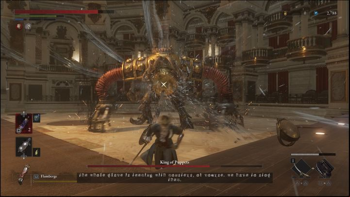 The boss will often stick his hands into the ground and start charging his attack - this takes him a moment - Lies of P: How to defeat the Puppet King / Romeo, the Puppet King boss? - Main - Lies of P Guide