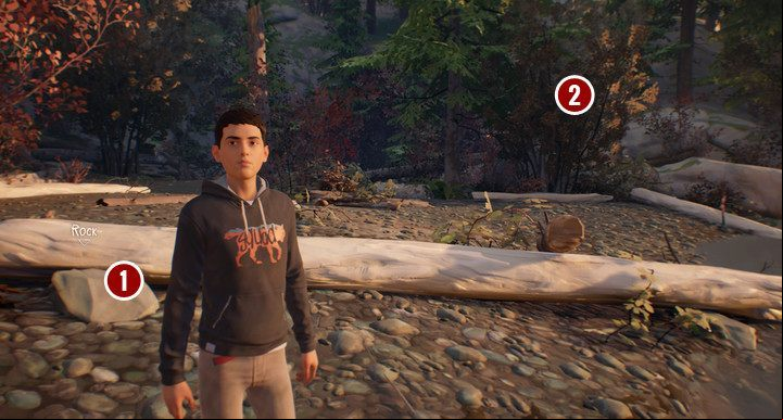 Sit on the stone to prepare the sketch. - Secrets and sketches of Life is Strange 2 Episode 1 - Episode 1 Walkthrough - Life is Strange 2 Game Guide