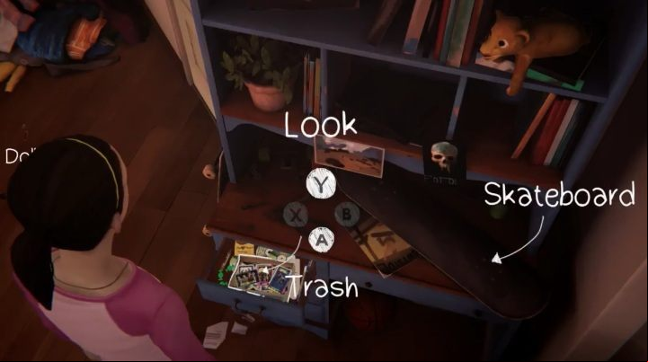 The drawer under the bookcase near the door contains cards with various band - Chapter 1 - Farewell Episode Walkthrough - Bonus episode - Farewell - Life Is Strange: Before the Storm Game Guide