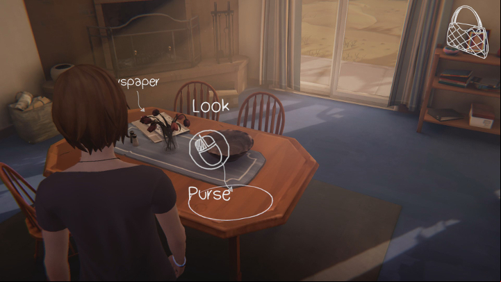 When you go down you must place Joyces purse on the table presented in the picture above - Chapter 2 | Episode 1 - Awake - Episode 1 - Awake - Life Is Strange: Before the Storm Game Guide