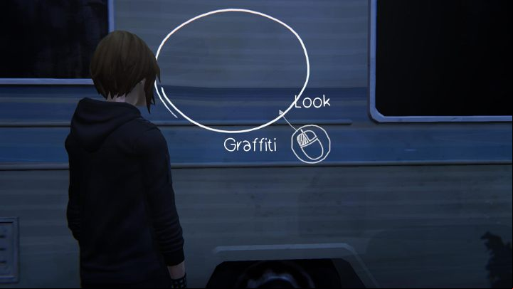 Graffiti nr 1 can be scribbled in the first location, in front of the old mill - All Graffiti in Episode 1 Life Is Strange: Before The Storm - Episode 1 - Awake - Life Is Strange: Before the Storm Game Guide