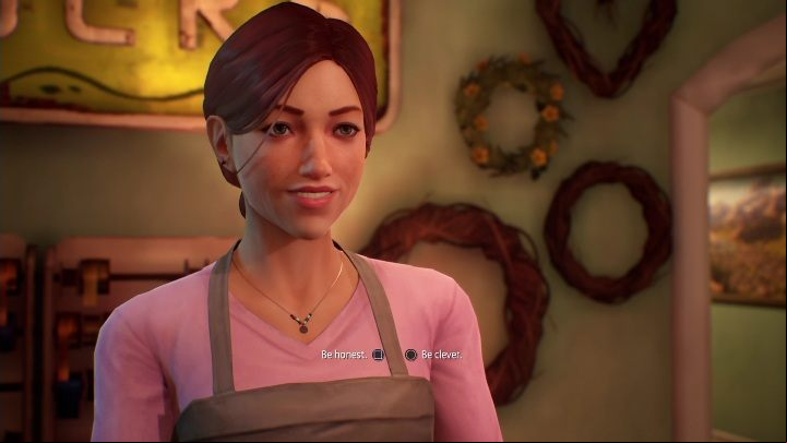 Inside, you'll meet Riley - Life is Strange True Colors: Meeting your brother and visiting the city - walkthrough - Episode 1 Side A - Life is Strange True Colors Guide