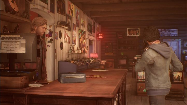 With the list, go to Ryan, and after a short conversation, buy the vinyl for your brother - Life is Strange True Colors: Vinyl shop - walkthrough - Episode 1 Side A - Life is Strange True Colors Guide