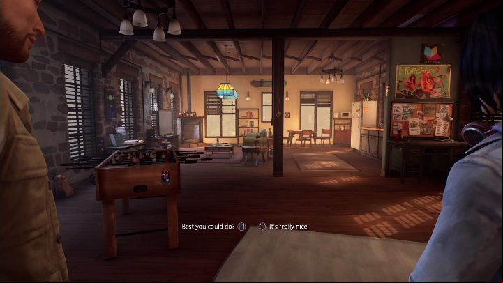You can immediately praise your brother: It's really nice or say: Best you could do - Life is Strange True Colors: First visit to the apartment - Episode 1 Side A - Life is Strange True Colors Guide