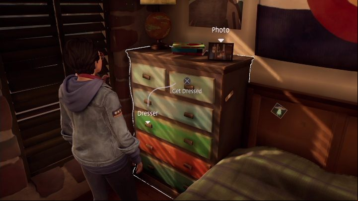 Go to the dresser, which is located on the left of the bed - Life is Strange True Colors: Visiting the apartment - walkthrough - Episode 1 Side A - Life is Strange True Colors Guide