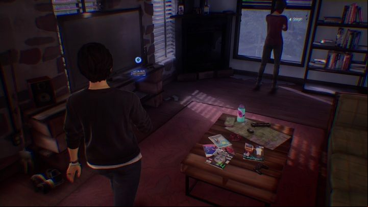 Then examine the table football and the game underneath the TV - Life is Strange True Colors: Meeting up with Steph - walkthrough - Episode 2 Lanterns - Life is Strange True Colors Guide