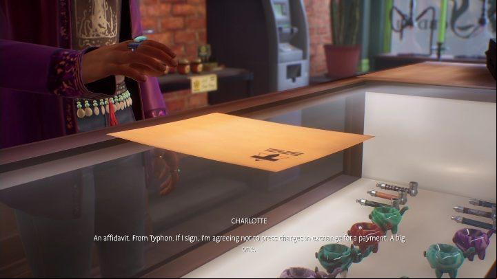 On your way to the flower shop, you'll enter Charlotte's store - Life is Strange True Colors: Episode 2, important choices - list - Important choices - Life is Strange True Colors Guide
