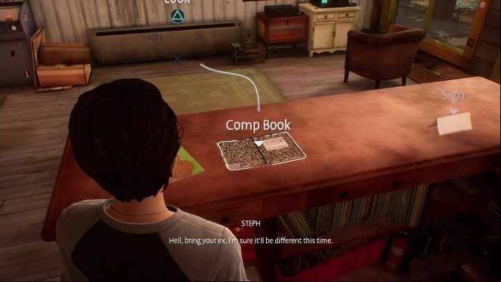 After talking to Steph, she'll go back to working - Life is Strange True Colors: Steph and Charlotte - walkthrough - Episode 2 Lanterns - Life is Strange True Colors Guide