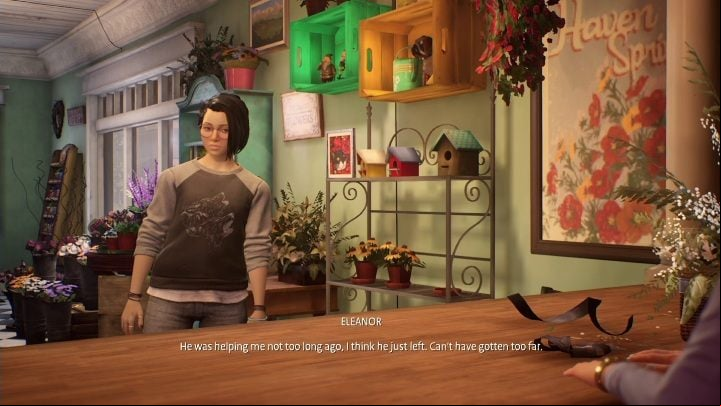 She'll tell you he indeed was helping her, but he left somewhere - Life is Strange True Colors: Flower Shop - walkthrough - Episode 2 Lanterns - Life is Strange True Colors Guide