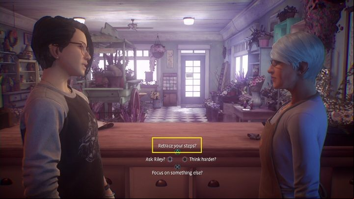 Go back to the woman and help her what happened - Life is Strange True Colors: Flower Shop - walkthrough - Episode 2 Lanterns - Life is Strange True Colors Guide