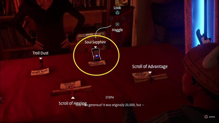 Look for "Soul Sapphire" on the stand - Life is Strange True Colors: LARP - walkthrough - Chapter 3 Monster or Mortal - Life is Strange True Colors Guide