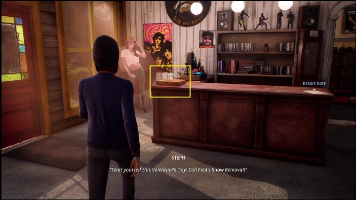 After leaving the station, go to the wooden counter, right next to the cash - Life is Strange True Colors Wavelengths: Spring - walkthrough - Wavelengths DLC - Life is Strange True Colors Guide