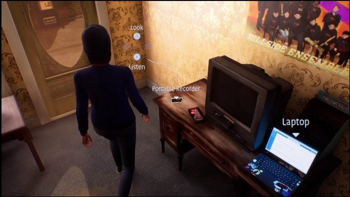 The recording is located at the very end of a wooden cabinet, on which there is also a laptop and a CRT TV - Life is Strange True Colors Wavelengths: Spring - walkthrough - Wavelengths DLC - Life is Strange True Colors Guide