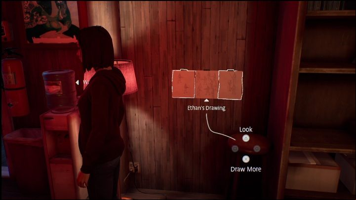 In the storeroom, on the wall next to the front door, there are drawings of Ethan and Steph - Life is Strange True Colors Wavelengths: Autumn - walkthrough - Wavelengths DLC - Life is Strange True Colors Guide