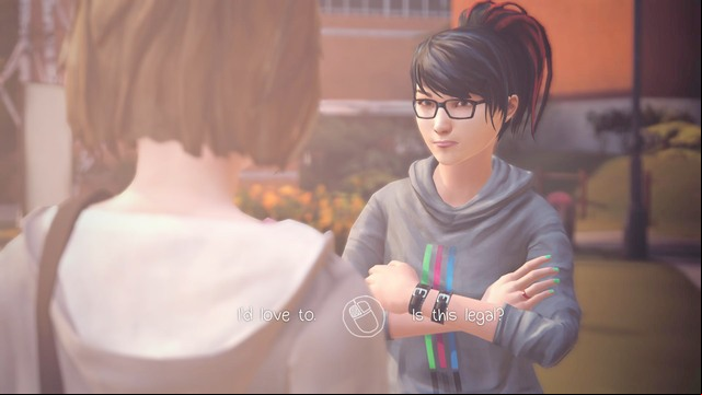 During the conversation with Brooke you will be able to get closer to her - Life is Strange: Chrysalis, Chapter 2 - Walkthrough - Life is Strange Game Guide & Walkthrough