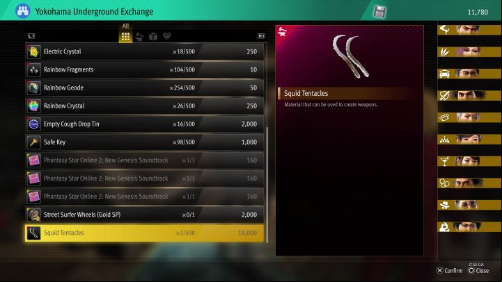 If your edition of the game was distributed with the Master Vacation Bundle DLC, Shark Fin and Squid Tentacles will also appear in stock of the merchant appearing next to The Big Swell endgame dungeon - Infinite Wealth: How to obtain Shark Fin and Squid Tentacles crafting materials? - FAQ - Like a Dragon Infinite Wealth Guide