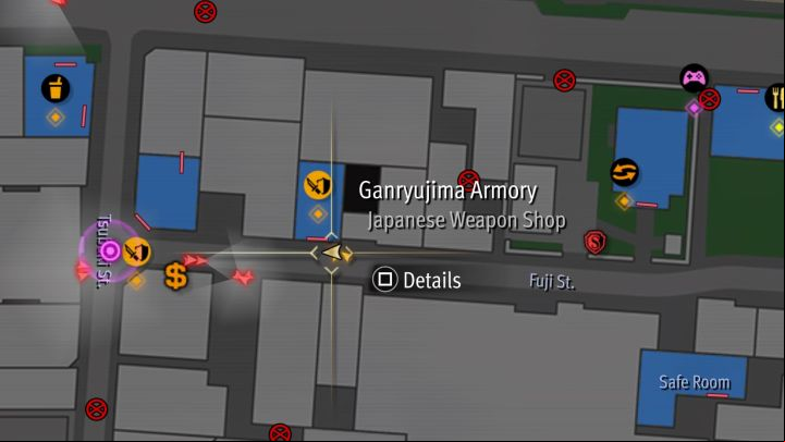 The weapon shop in question can be found east from Revolve Bar, on Fuji St - Infinite Wealth: All Photo Rallies in Little Japan - Photos for Photo Rally - Like a Dragon Infinite Wealth Guide