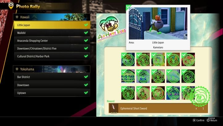 There are a total of 110 different photos to take in order to complete Photo Rally mini-game - Infinite Wealth: How to unlock the Photo Rally mini-game? - Photos for Photo Rally - Like a Dragon Infinite Wealth Guide