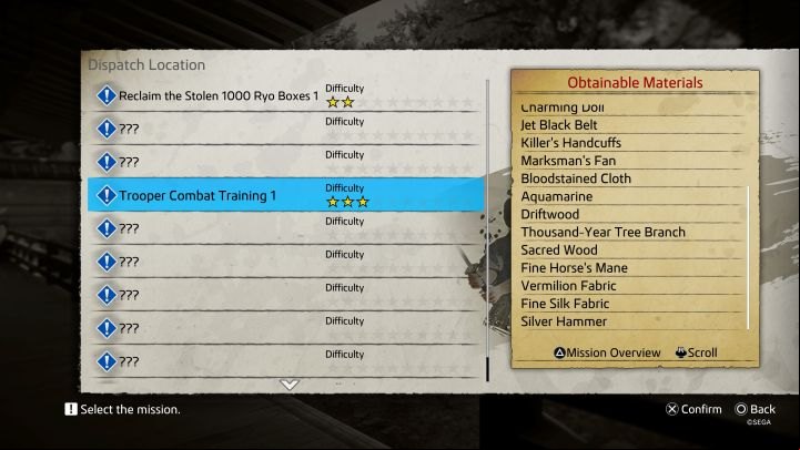 The first method to obtain Aquamarine is to do missions in Battle Dungeon - Like a Dragon Ishin: How to get Aquamarine? - Ryoma and character development - Like a Dragon Ishin Guide