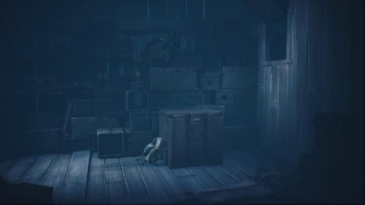 Once you are inside, start pushing the chest - Little Nightmares 2: Escaping the Hunter - Chapter 1 walkthrough - Chapter 1 - Forest - Little Nightmares 2 Guide