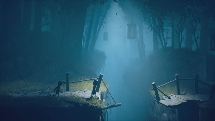 There will be another destroyed bridge in front of you, but this time do not jump into the abyss - Little Nightmares 2: Escaping the Hunter - Chapter 1 walkthrough - Chapter 1 - Forest - Little Nightmares 2 Guide