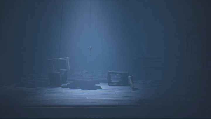 Jump on the destroyed TV located on the right side - Little Nightmares 2: Road to the Orphanage - Chapter 2 walkthrough - Chapter 2 - Orphanage - Little Nightmares 2 Guide