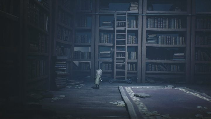 To get further you need to move the ladder - Little Nightmares 2: The Library - Chapter 2 Orphanage walkthrough - Chapter 2 - Orphanage - Little Nightmares 2 Guide
