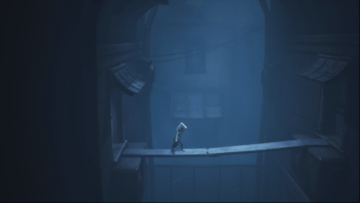 To get to the next room, you simply need to walk safely on the plank laid between the windows - Little Nightmares 2: Escape from School - Chapter 2 Orphanage walkthrough - Chapter 2 - Orphanage - Little Nightmares 2 Guide