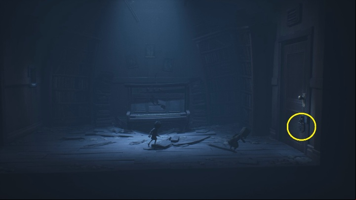 After dropping down to the lower level, you will see another door with a padlock - Little Nightmares 2: Escape from School - Chapter 2 Orphanage walkthrough - Chapter 2 - Orphanage - Little Nightmares 2 Guide