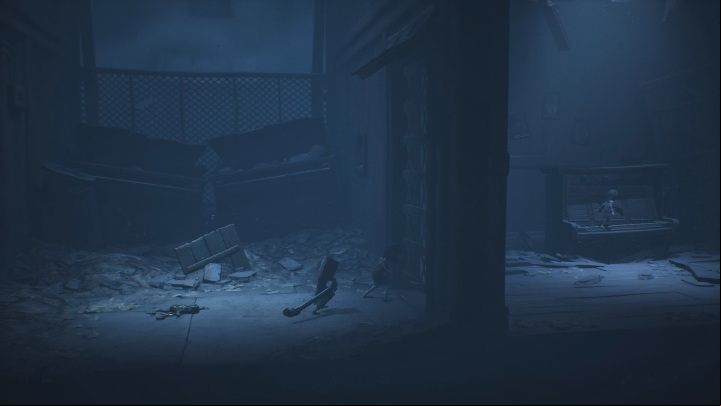 Take the pipe that lies on the left and wait for the girl to become interested in Six - Little Nightmares 2: Escape from School - Chapter 2 Orphanage walkthrough - Chapter 2 - Orphanage - Little Nightmares 2 Guide