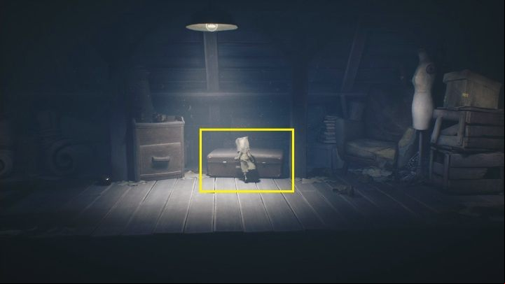As you're climbing higher, you will see a figure hiding from you - Little Nightmares 2: The Nomes Attic walkthrough - The Nomes Attic DLC - Little Nightmares 2 Guide