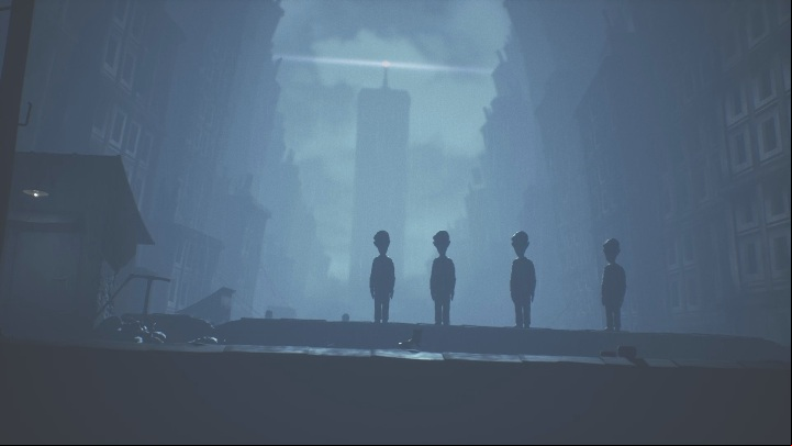 After you land on the roof, you will spot a cluster of people - Little Nightmares 2: Building - Chapter 4 walkthrough - Chapter 4 - Getting to the Tower - Little Nightmares 2 Guide