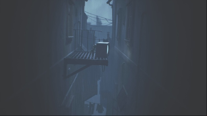 Go outside on the balcony and push the TV over the edge - Little Nightmares 2: Building - Chapter 4 walkthrough - Chapter 4 - Getting to the Tower - Little Nightmares 2 Guide