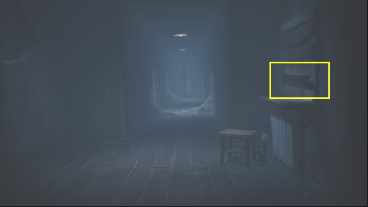 However, as soon as you run out into the hallway, pull up the stool and get to the window - Little Nightmares 2: Shop and Escape - Chapter 4 walkthrough - Chapter 4 - Getting to the Tower - Little Nightmares 2 Guide
