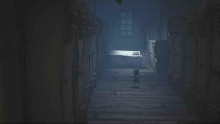As you approach the cabinet it will fall right on your head - Little Nightmares 2: School - Chapter 2 Orphanage walkthrough - Chapter 2 - Orphanage - Little Nightmares 2 Guide