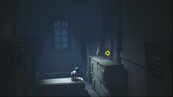 After the locker falls, jump on it - Little Nightmares 2: School - Chapter 2 Orphanage walkthrough - Chapter 2 - Orphanage - Little Nightmares 2 Guide