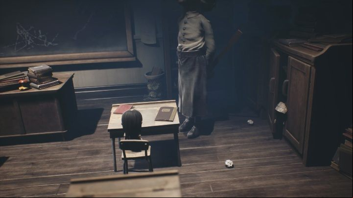 In the classroom, you will come out of your locker - Little Nightmares 2: School - Chapter 2 Orphanage walkthrough - Chapter 2 - Orphanage - Little Nightmares 2 Guide