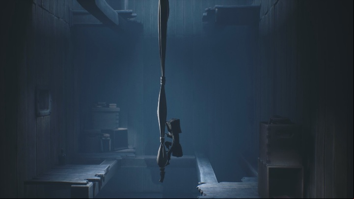 When the teacher disappears from your sight, jump on the wrapped bedding and quickly climb up to the floor above - Little Nightmares 2: School - Chapter 2 Orphanage walkthrough - Chapter 2 - Orphanage - Little Nightmares 2 Guide