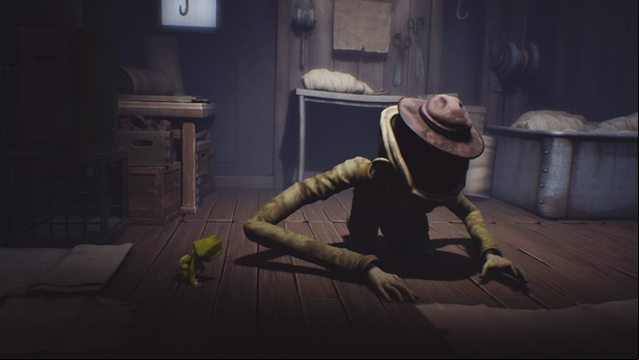 When the enemy doesnt see you, use the opportunity and wait until he starts snooping around the room. - Little Nightmares: Quarters of the blind creature - walkthrough - The Lair - Little Nightmares Game Guide