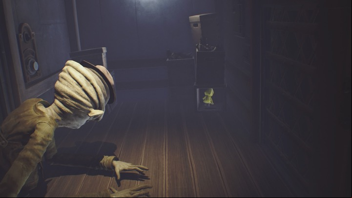 Hide in the box, and the creature wont see you. - Little Nightmares: Shoe room and Toy room - walkthrough - The Lair - Little Nightmares Game Guide