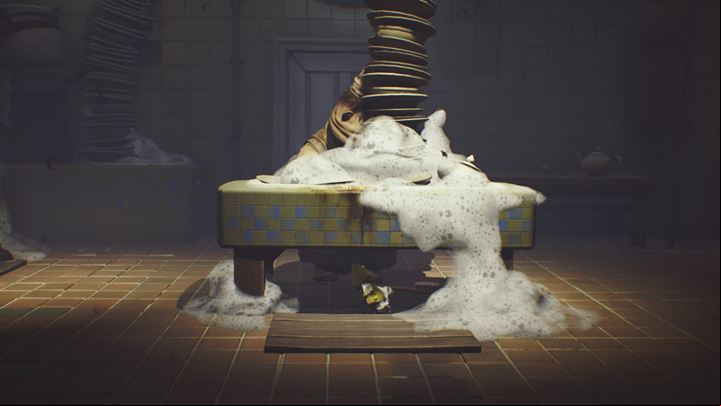 Use the tables to hide and dont be afraid to sprint if the situation calls for it. - Little Nightmares: Room with the dirty dishes - walkthrough - The Kitchen - Little Nightmares Game Guide