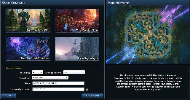 This option allows players to create their own games on one of 4 in-game maps or other, already existing games - Game Modes | Basic Gameplay - Basic Gameplay - League of Legends Game Guide