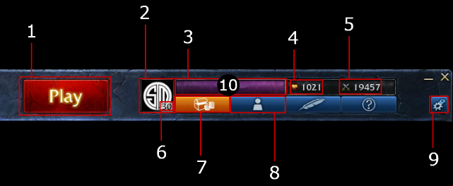 Each summoner starts from level 1 and keeps progressing till level 30, which is the maximum level - Game client menu | Basics - Basic Gameplay - League of Legends Game Guide